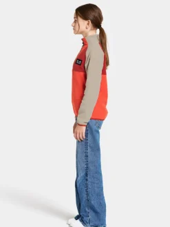 Online Didriksons Yokto Kids' half button Light Mars Red